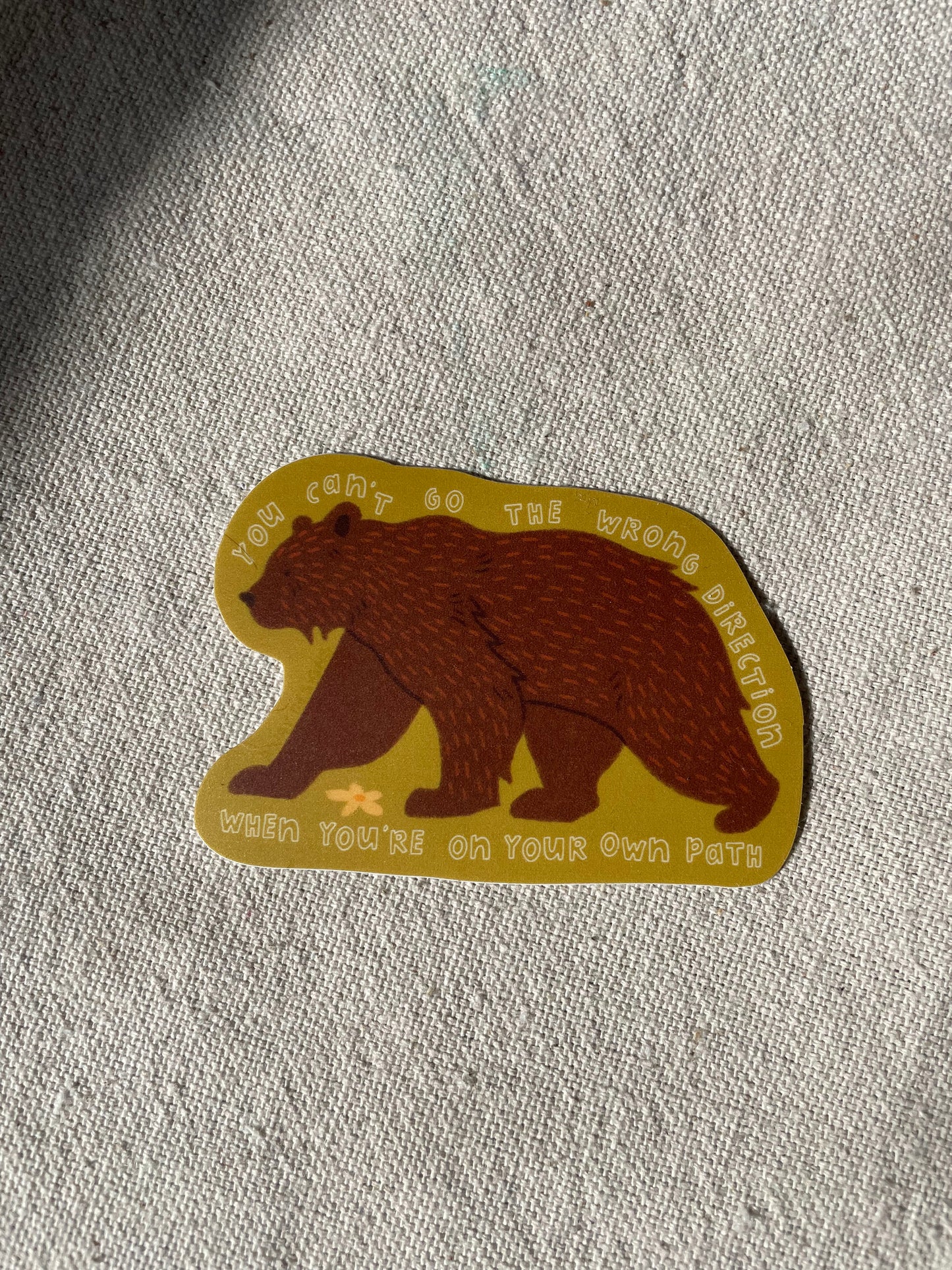 On Your Own Path Grizzly Sticker