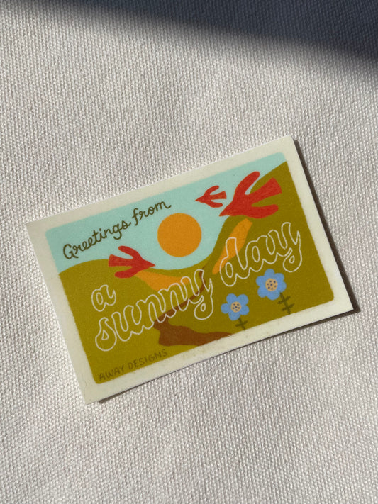 Sunny Day Postcard Sticker