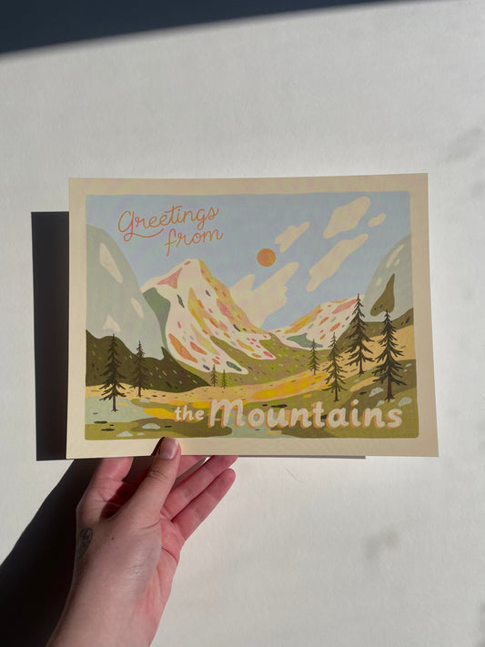 To The Mountains Print
